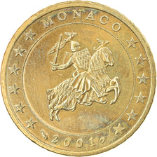 Monaco, 50 Euro Cent, 2001, Paris, EF(40-45), Brass, KM:172