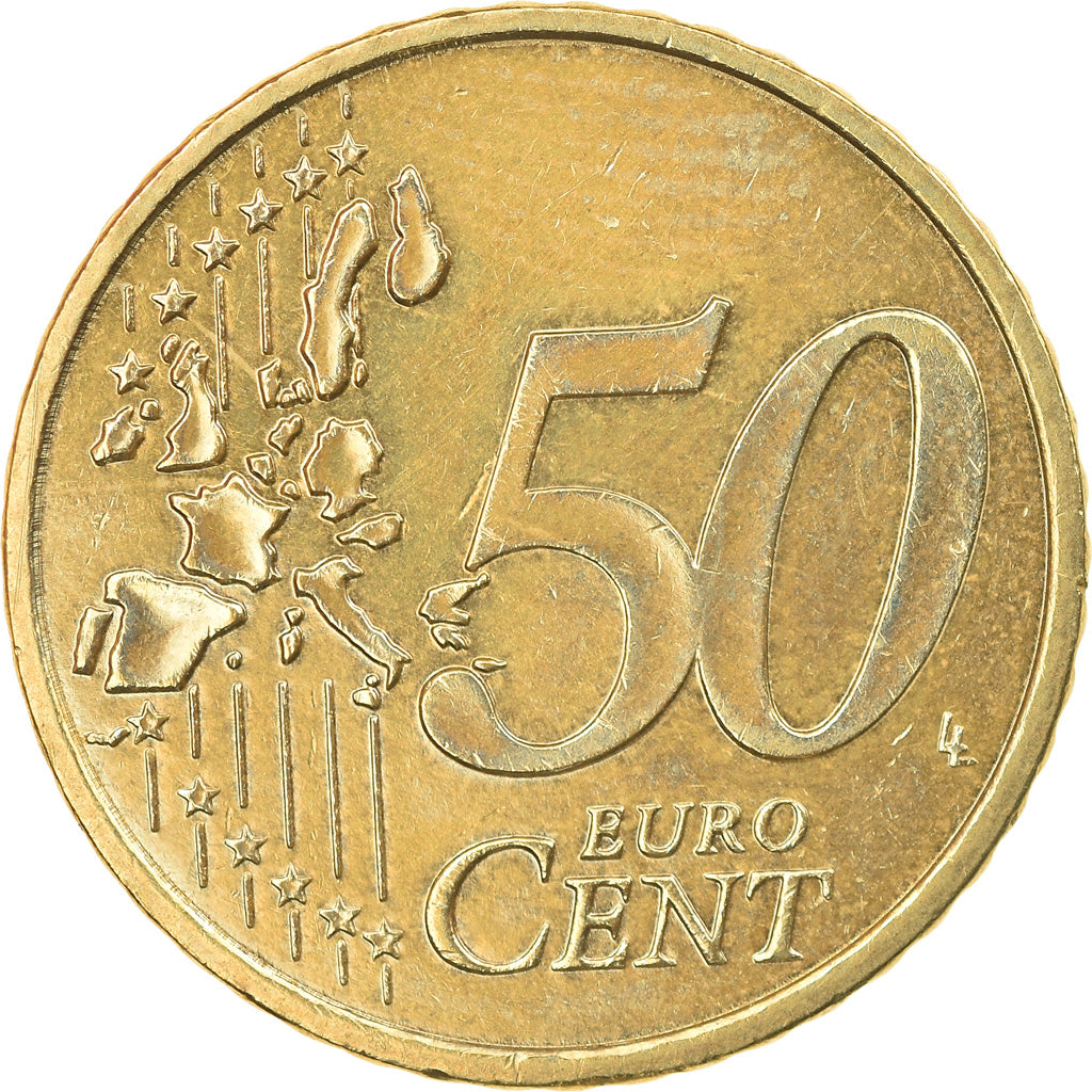 Monaco, 50 Euro Cent, 2001, Paris, EF(40-45), Brass, KM:172