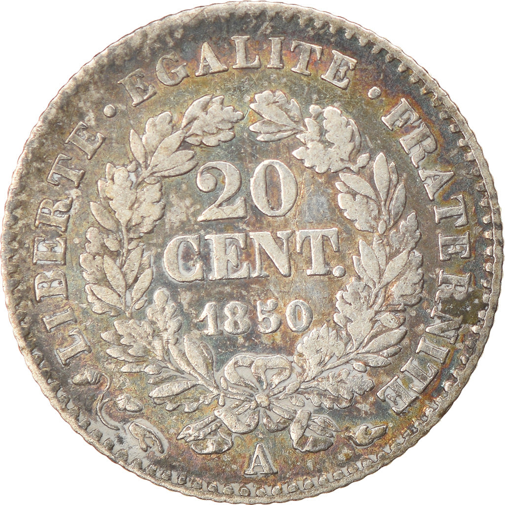 Coin, France, Cérès, 20 Centimes, 1850, Paris, VF(30-35), Silver, KM:758.1