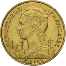 REUNION, 20 Francs, 1962, KM #11, EF(40-45), Aluminum-Bronze, Lecompte #91, 3.99
