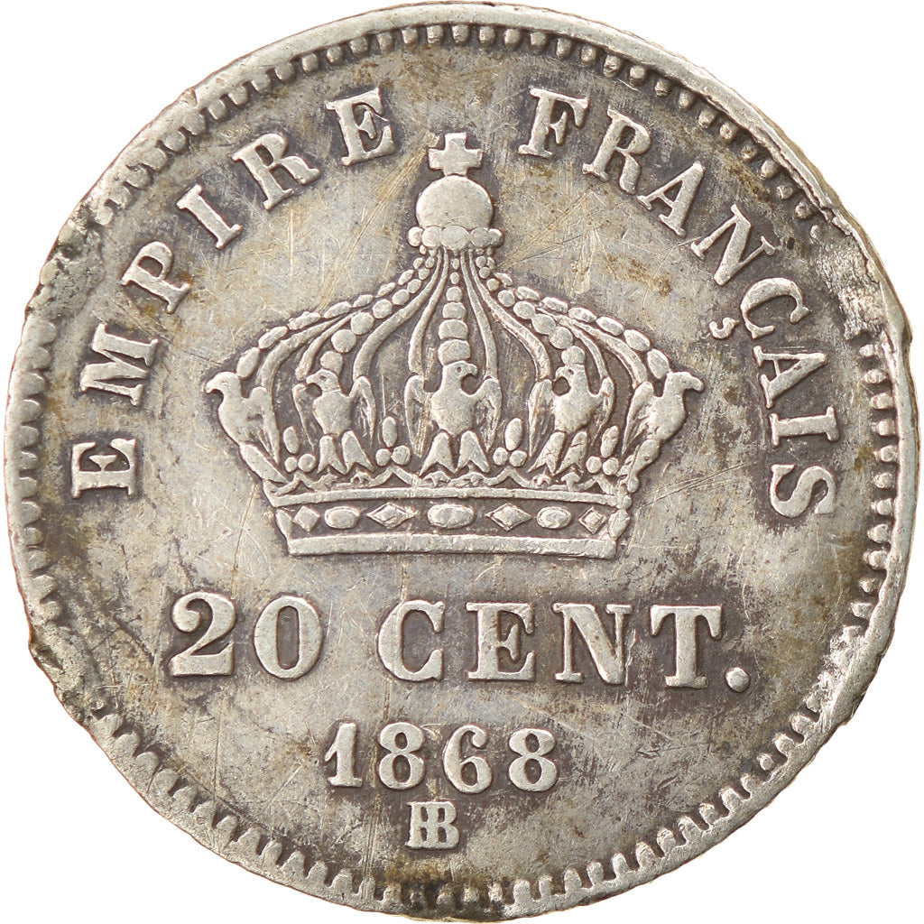 Coin, France, Napoleon III, Napoléon III, 20 Centimes, 1868, Strasbourg