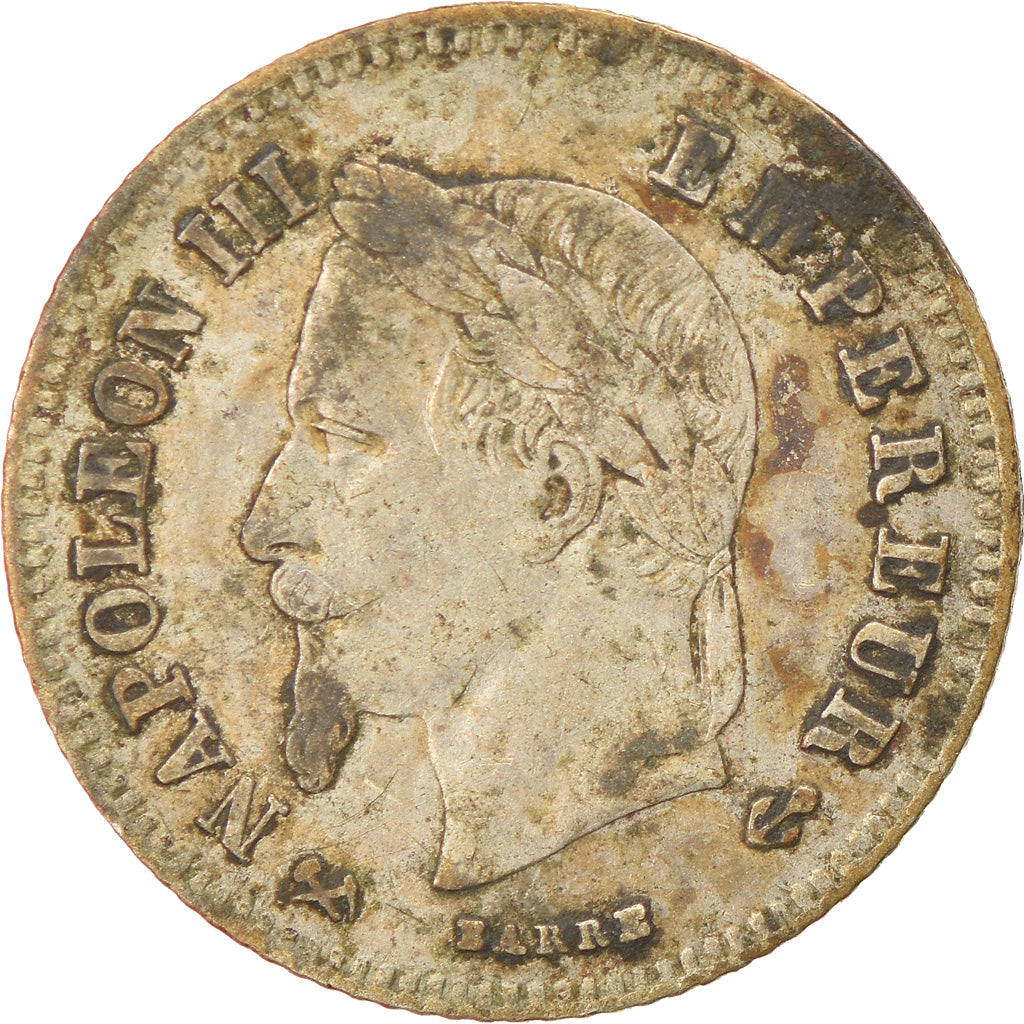 Moneda, Francia, Napoleon III, Napoléon III, 20 Centimes, 1866, Bordeaux, BC