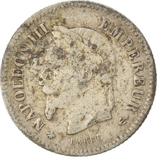 Moneda, Francia, Napoleon III, Napoléon III, 20 Centimes, 1867, Paris, BC