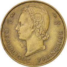 FRENCH WEST AFRICA, 5 Francs, 1956, KM #5, EF(40-45), Aluminum-Bronze, 19,...