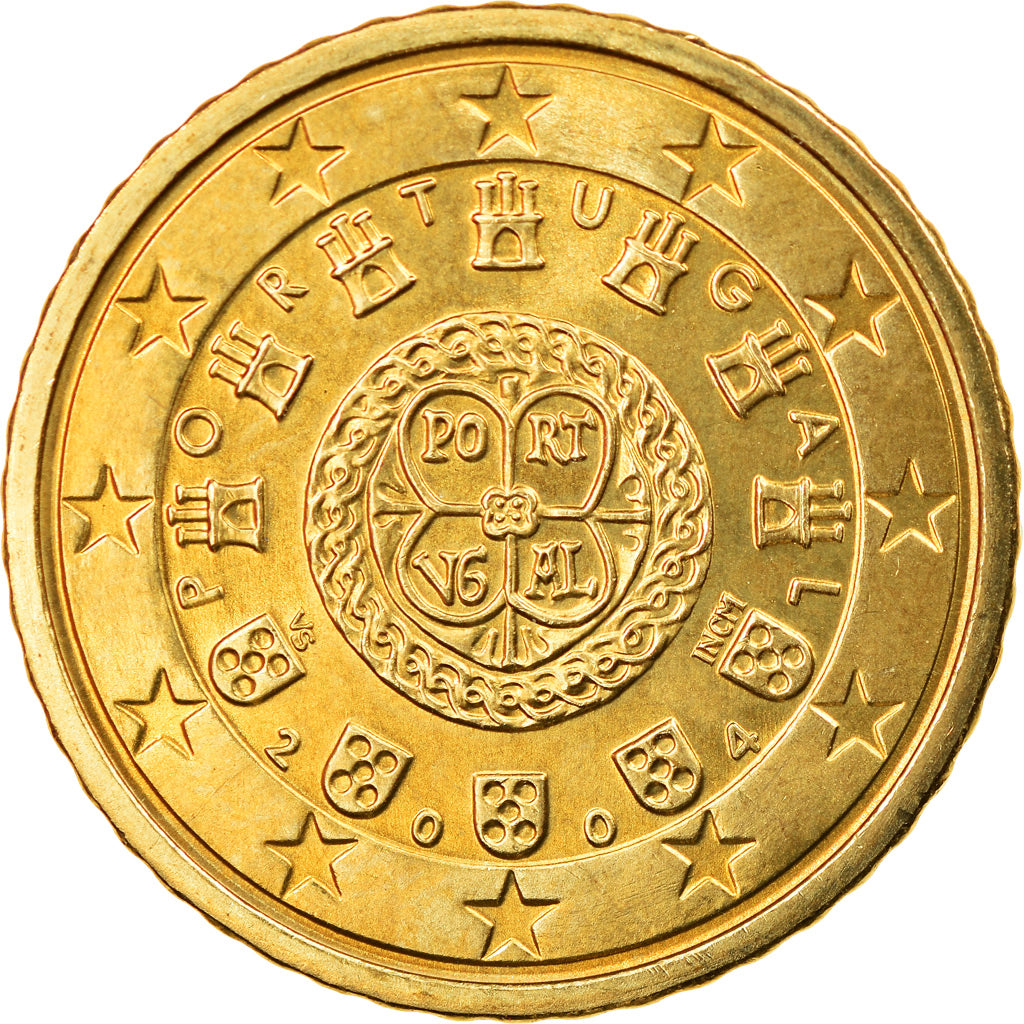 Portugal, 50 Euro Cent, 2004, Lisbon, MS(63), Latão, KM:745