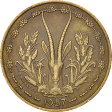 FRENCH WEST AFRICA, 10 Francs, 1957, KM #8, EF(40-45), Aluminum-Bronze, 23.9,...