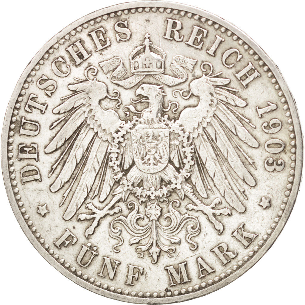 German States, 5 Mark, 1903, Berlin, KM #523, EF(40-45), Silver, 38, 27.71