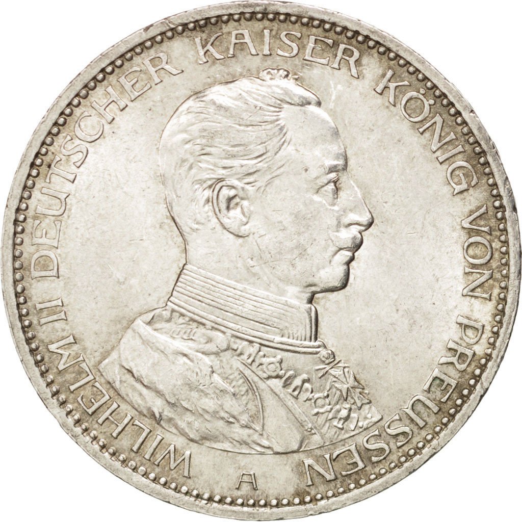 German States, 3 Mark, 1914, Berlin, KM #538, MS(60-62), Silver, 33, 16.64