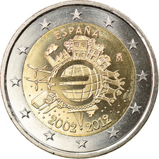 Spain, 2 Euro, 10 ans de l'Euro, 2012, Madrid, MS(63), Bi-Metallic, KM:1252