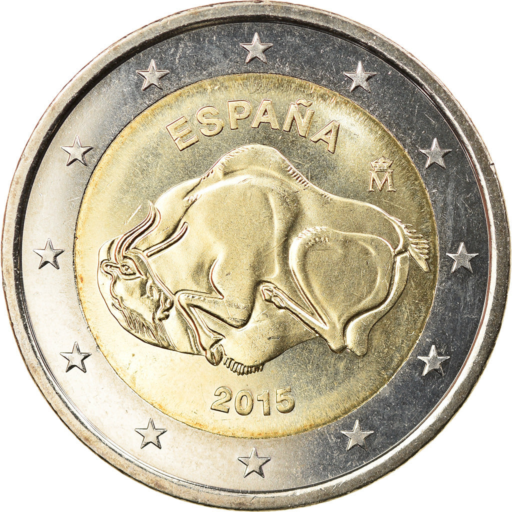 Espagne, 2 Euro, Grotte d'Altamira, 2015, Madrid, SPL, Bi-Metallic