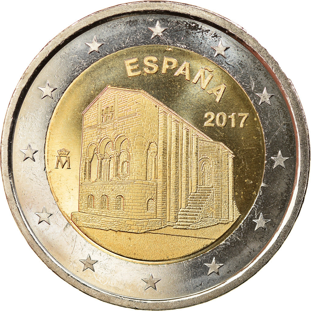 Spagna, 2 Euro, Églises du royaume des Asturies, 2017, SPL, Bi-metallico
