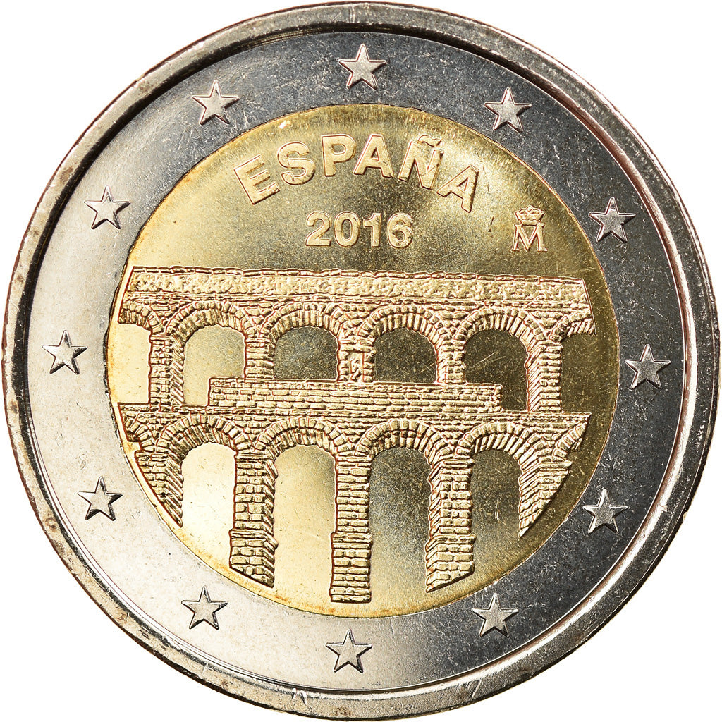 Spain, 2 Euro, Aqueduc de Ségovie, 2016, MS(63), Bi-Metallic