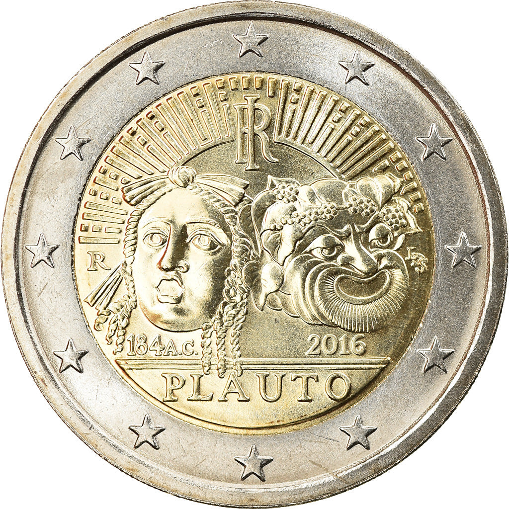 Italy, 2 Euro, Plauto, poète romain, 2016, MS(63), Bi-Metallic