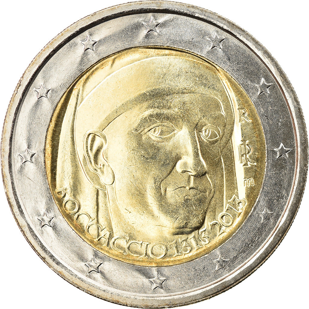 Italia, 2 Euro, 700ème anniversaire de la naissance de Giovanni Boccaccio