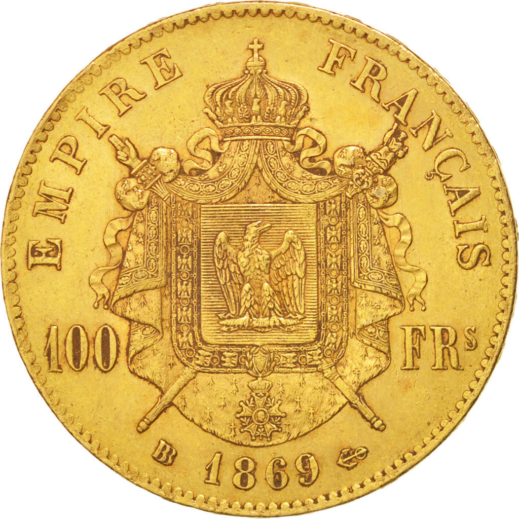 Coin, France, Napoleon III, Napoléon III, 100 Francs, 1869, Strasbourg