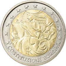 Italië, 2 Euro, European Constitution, 2005, Rome, PR, Bi-Metallic, KM:245