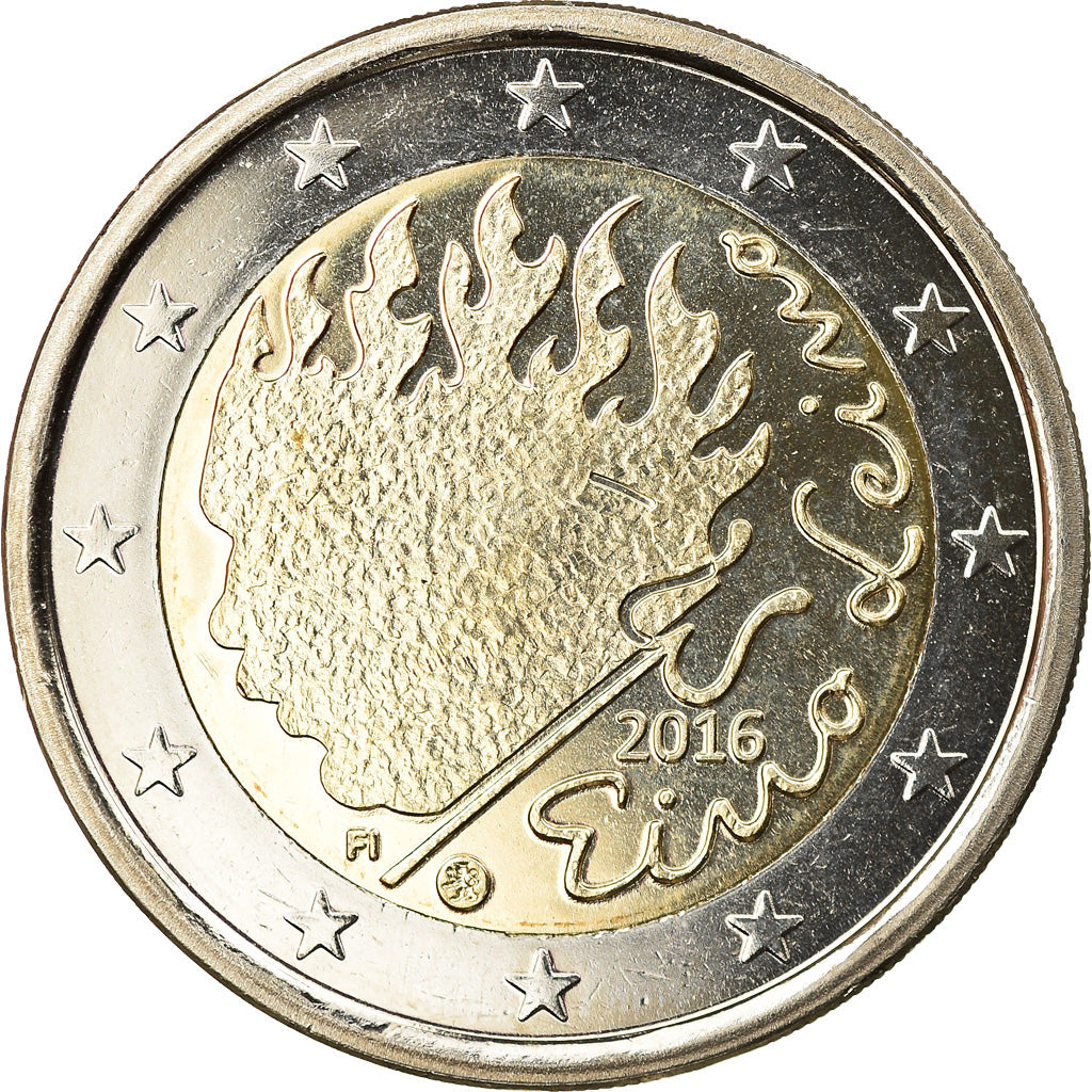 Finland, 2 Euro, Eino Leino, 2016, Vantaa, MS(63), Bi-Metallic