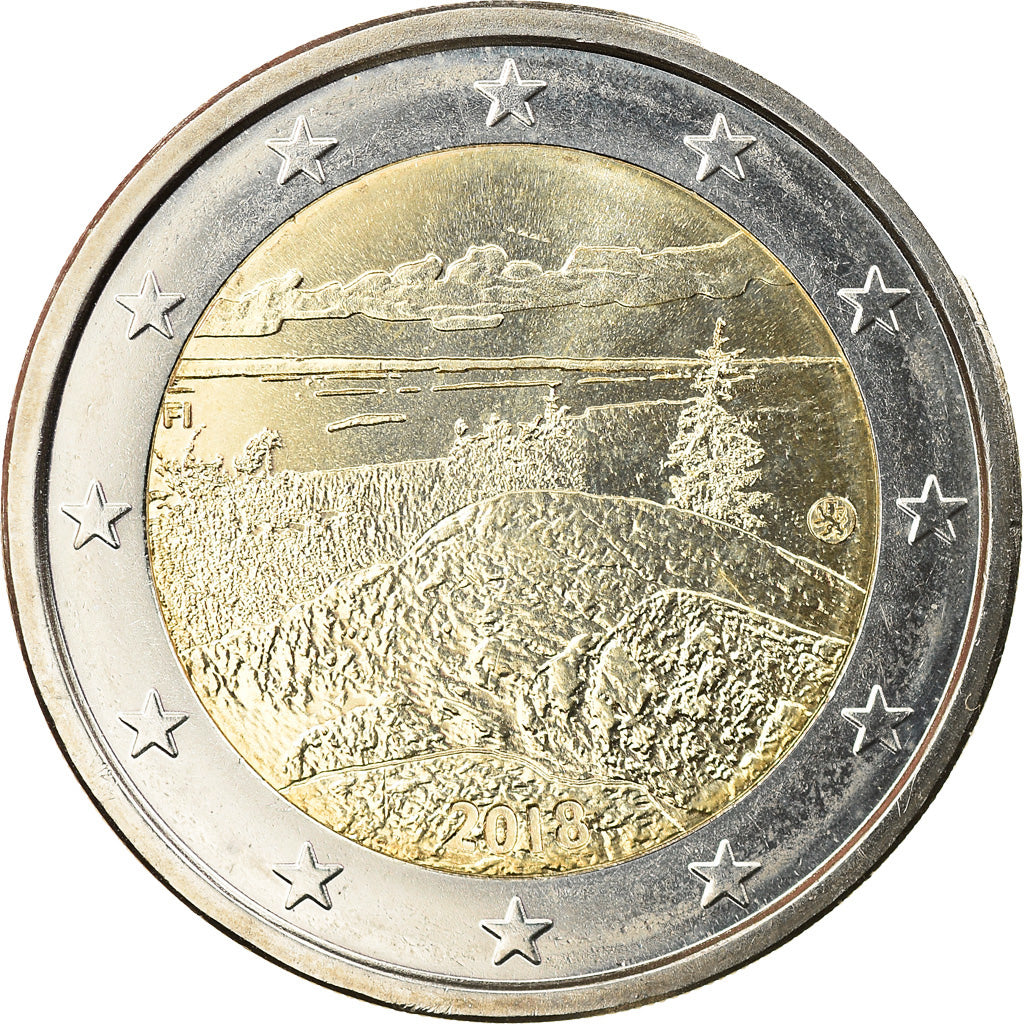 Finland, 2 Euro, Parc national de Koli, 2018, Vantaa, MS(63), Bi-Metallic