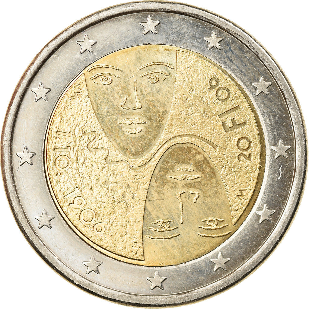 Finlandia, 2 Euro, Suffrage universel, 2006, Vantaa, SPL, Bi-metallico, KM:125