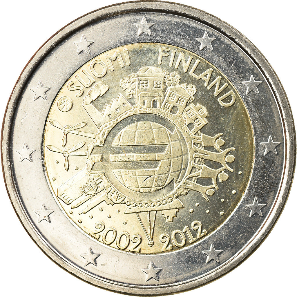 Finlandia, 2 Euro, 10 ans de l'Euro, 2012, Vantaa, SC, Bimetálico, KM:178