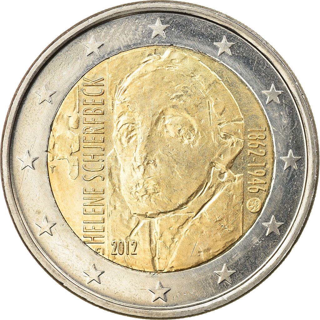 Finlandia, 2 Euro, Helene Schjerfbeck, 2012, Vantaa, SC, Bimetálico, KM:182