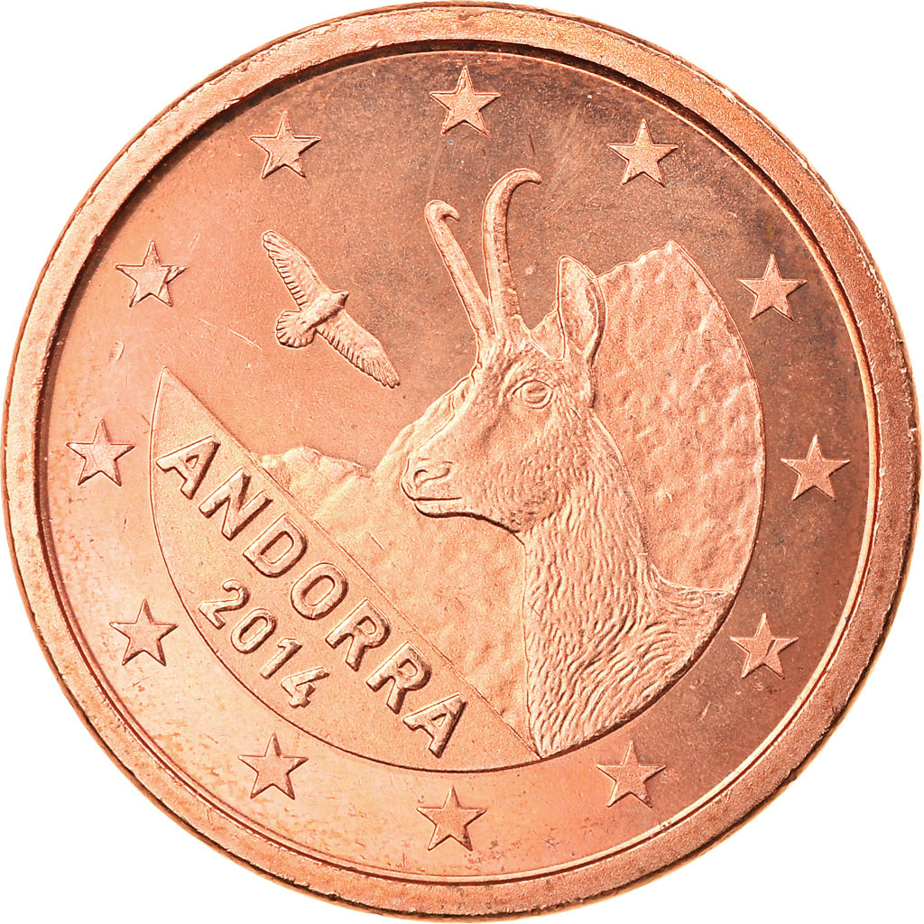 Andorra, Euro Cent, 2014, MS(63), Copper Plated Steel