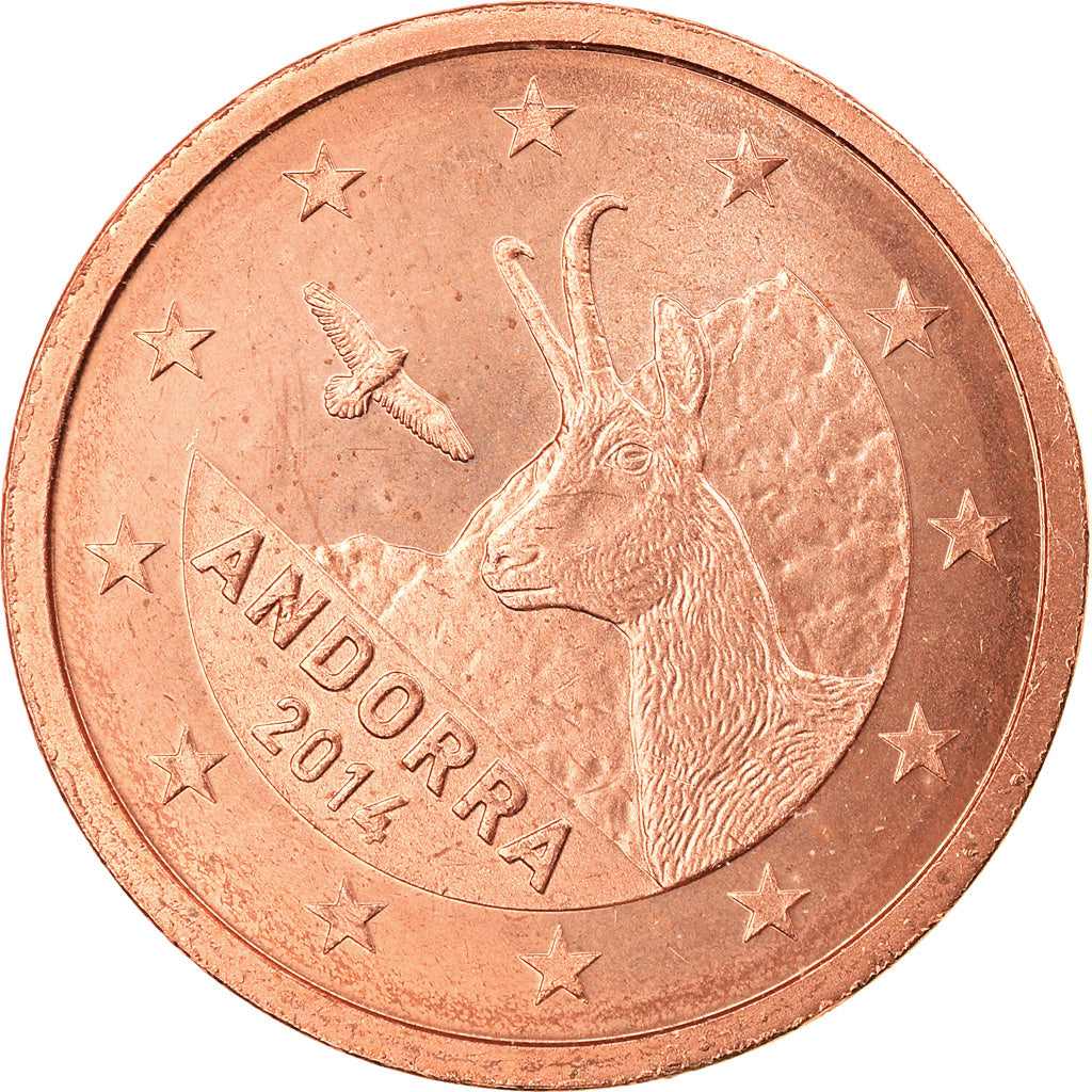 Andorra, 2 Euro Cent, 2014, MS(63), Copper Plated Steel
