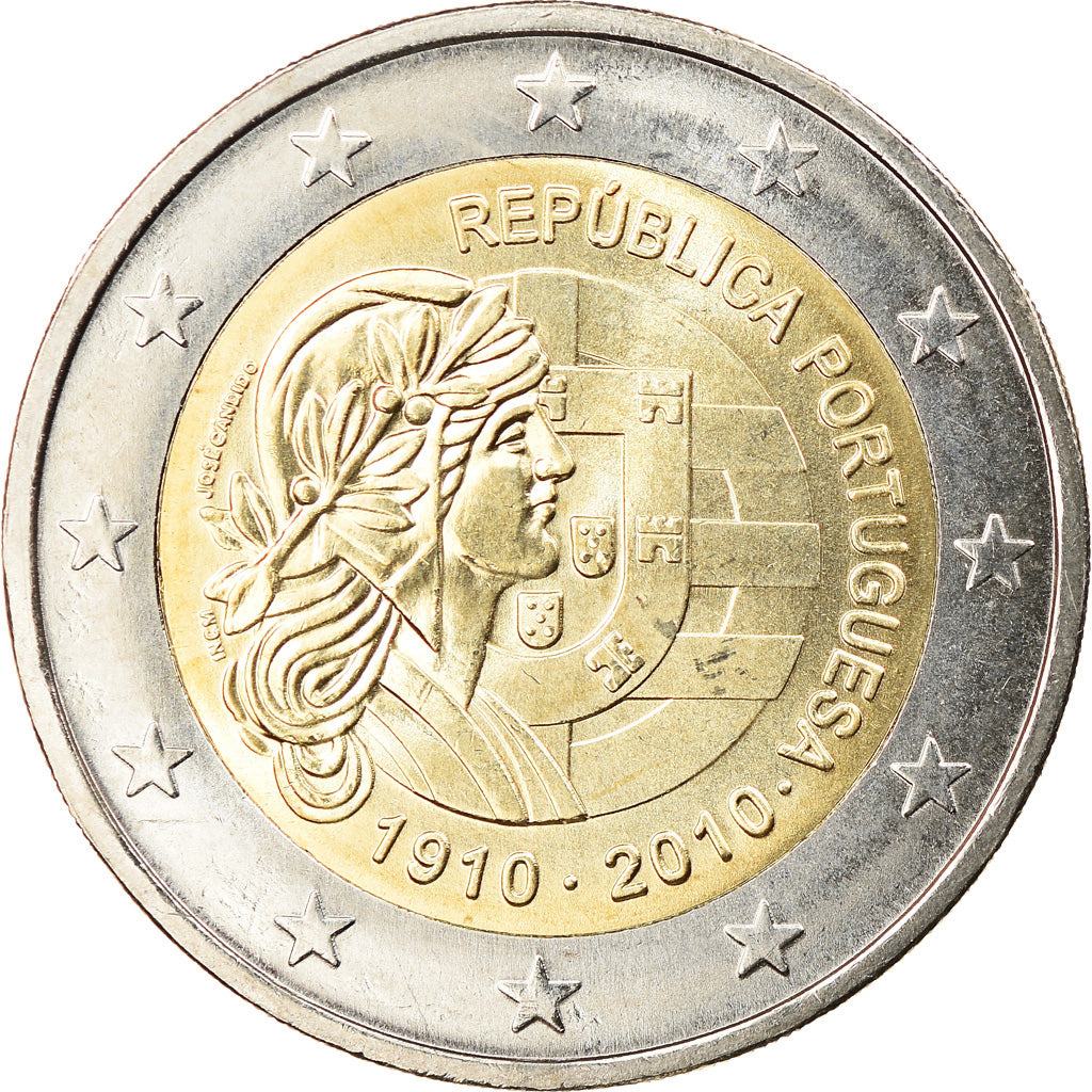 Portugal, 2 Euro, République portuguaise, 2010, MS(63), Bi-Metallic