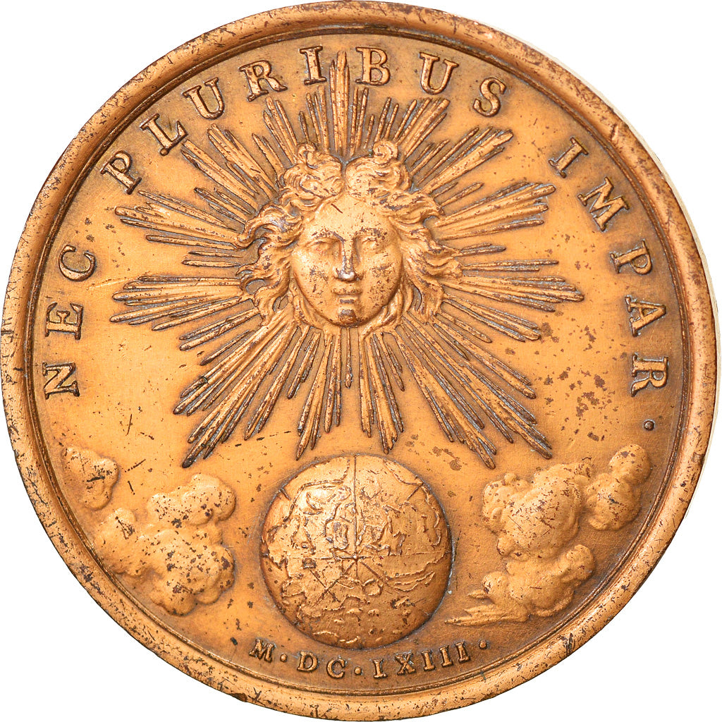 France, Medal, Louis XIV, La Devise du Roi, History, 1663, Mauger, Restrike