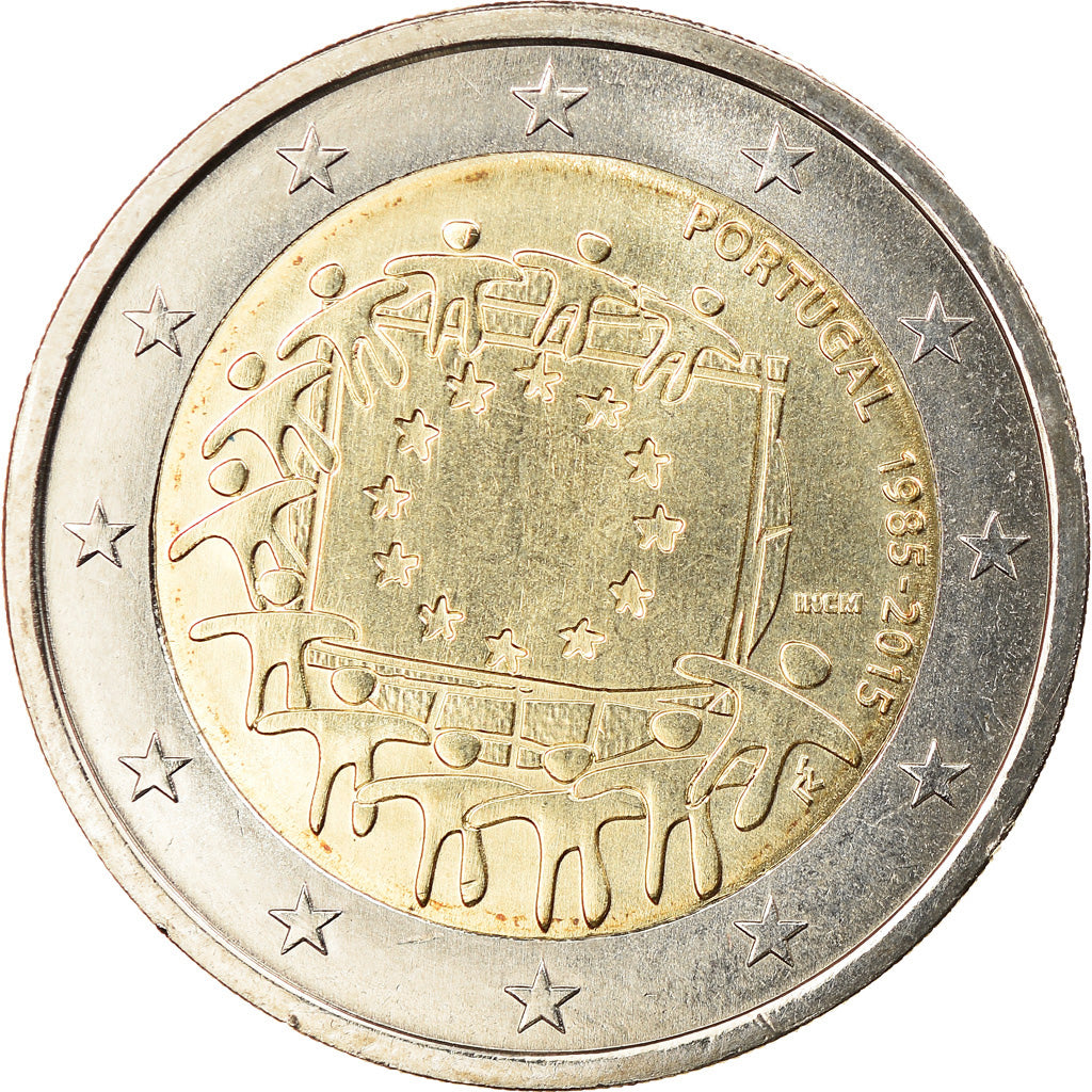 Portugal, 2 Euro, Drapeau européen, 2015, Lisbon, MS(63), Bi-Metallic
