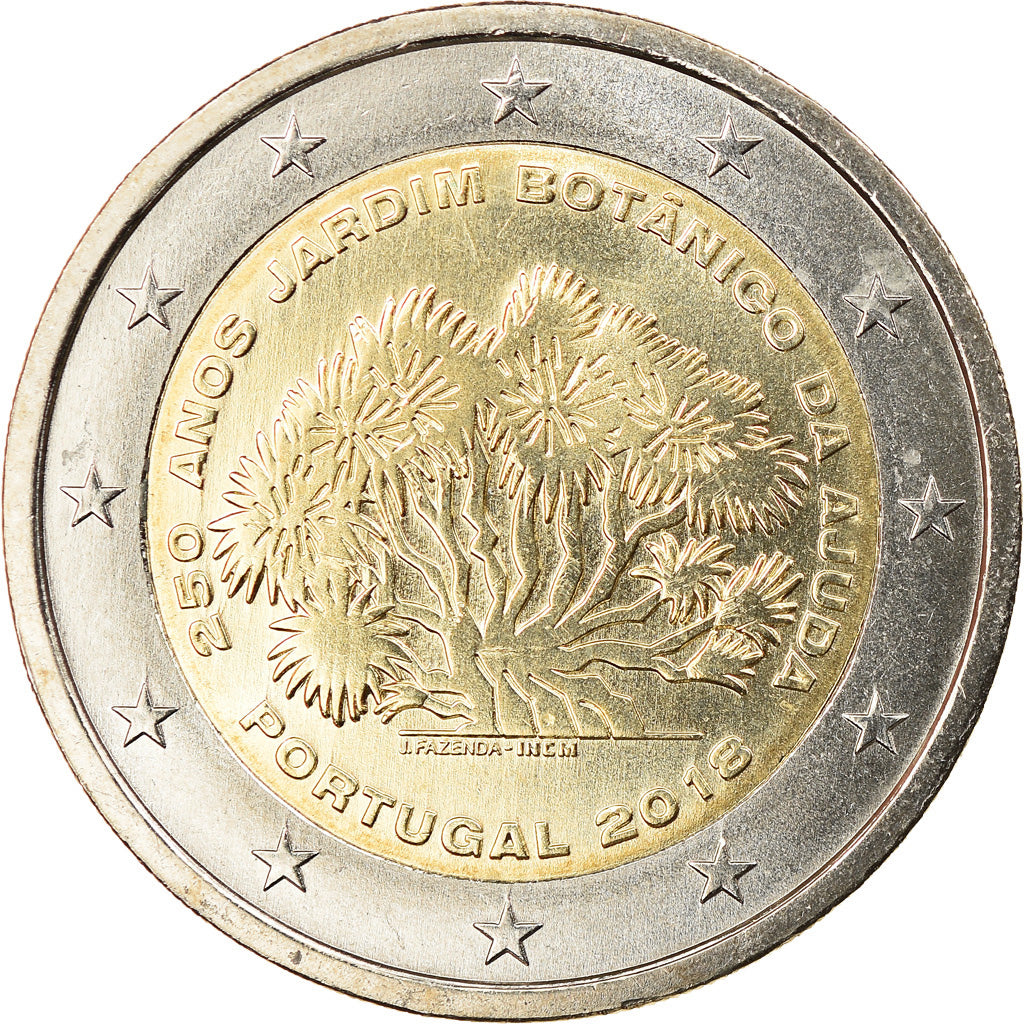 Portogallo, 2 Euro, Jardin botanique d'Ajuda, 2018, Lisbon, SPL, Bi-metallico