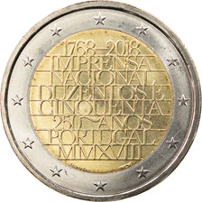 Portugal, 2 Euro, 250 ans de la monnaie, 2018, Lisbon, MS(63), Bi-Metallic
