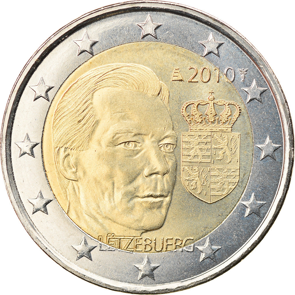 Luxemburgo, 2 Euro, armoiries du grand duc henri, 2010, Utrecht, SC, Bimetálico
