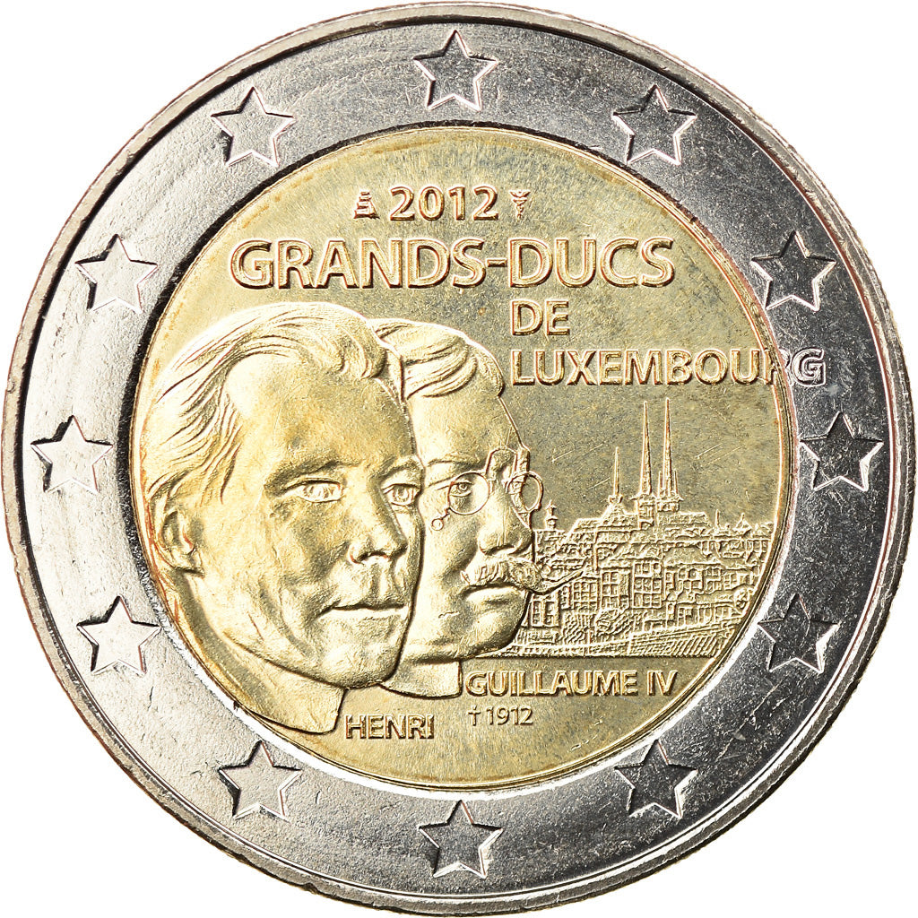 Lussemburgo, 2 Euro, Grands-Ducs Henri et Guillaume IV, 2012, Utrecht, SPL