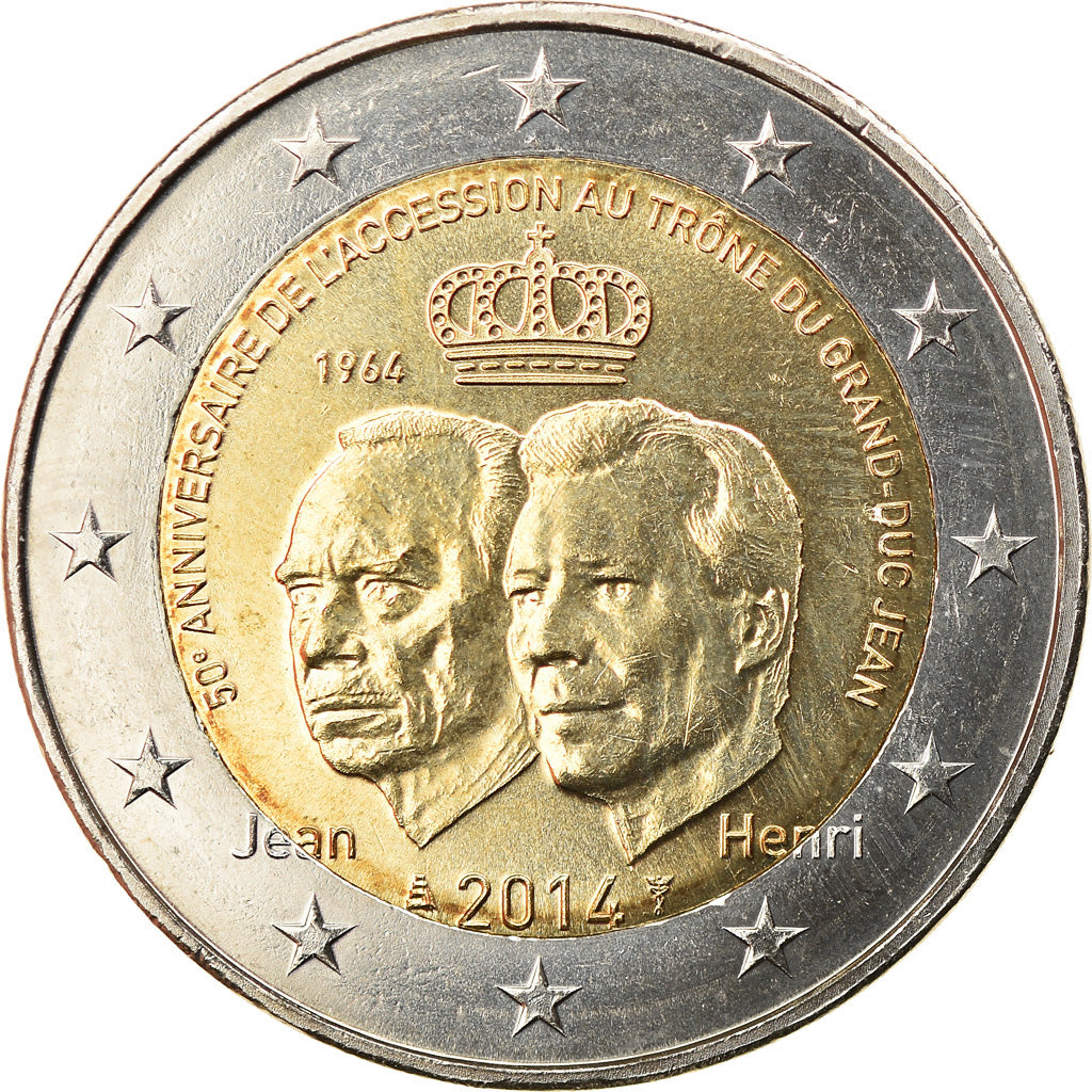 Luxembourg, 2 Euro, le 50ème anniversaire de l'accession au trône, 2014