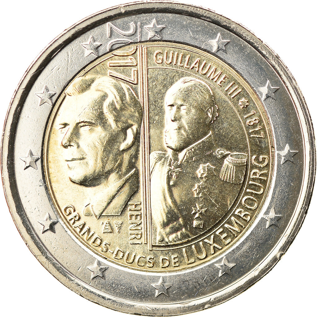 Luxembourg, 2 Euro, 200ème anniversaire de la naissance de Guillaume III, 2017