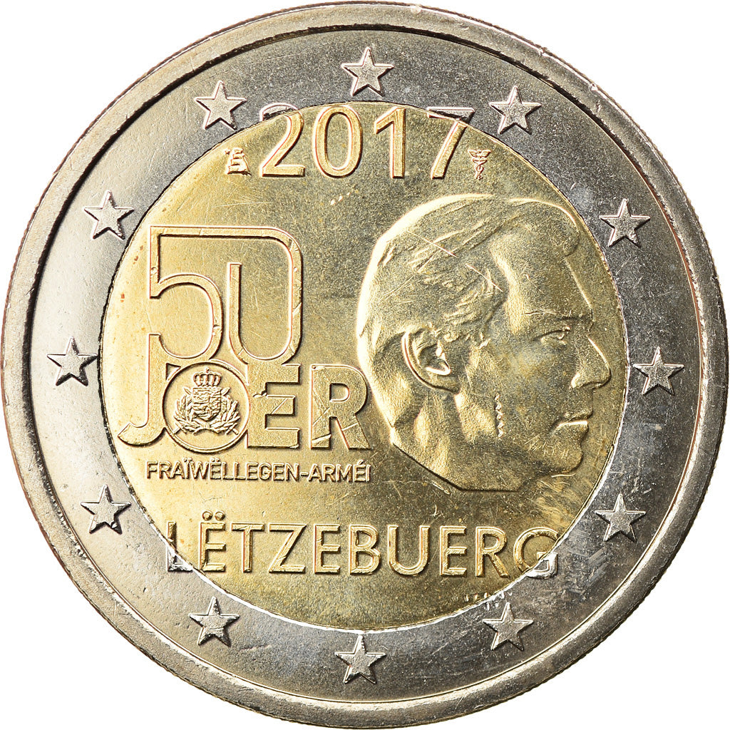 Luxembourg, 2 Euro, 50ème anniversaire du service militaire volontaire, 2017