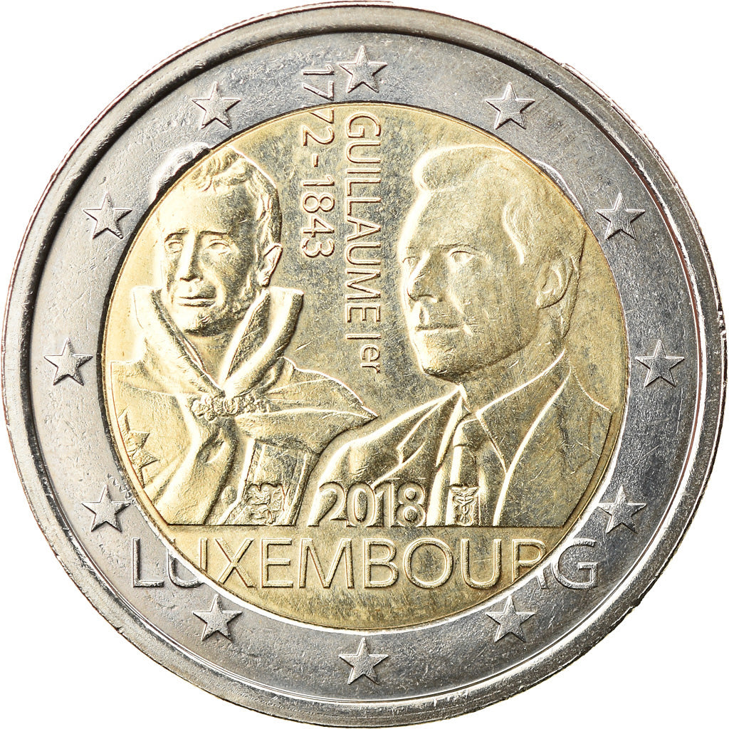 Luxembourg, 2 Euro, 175e anniversaire de la mort du grand-duc Guillaume Ier