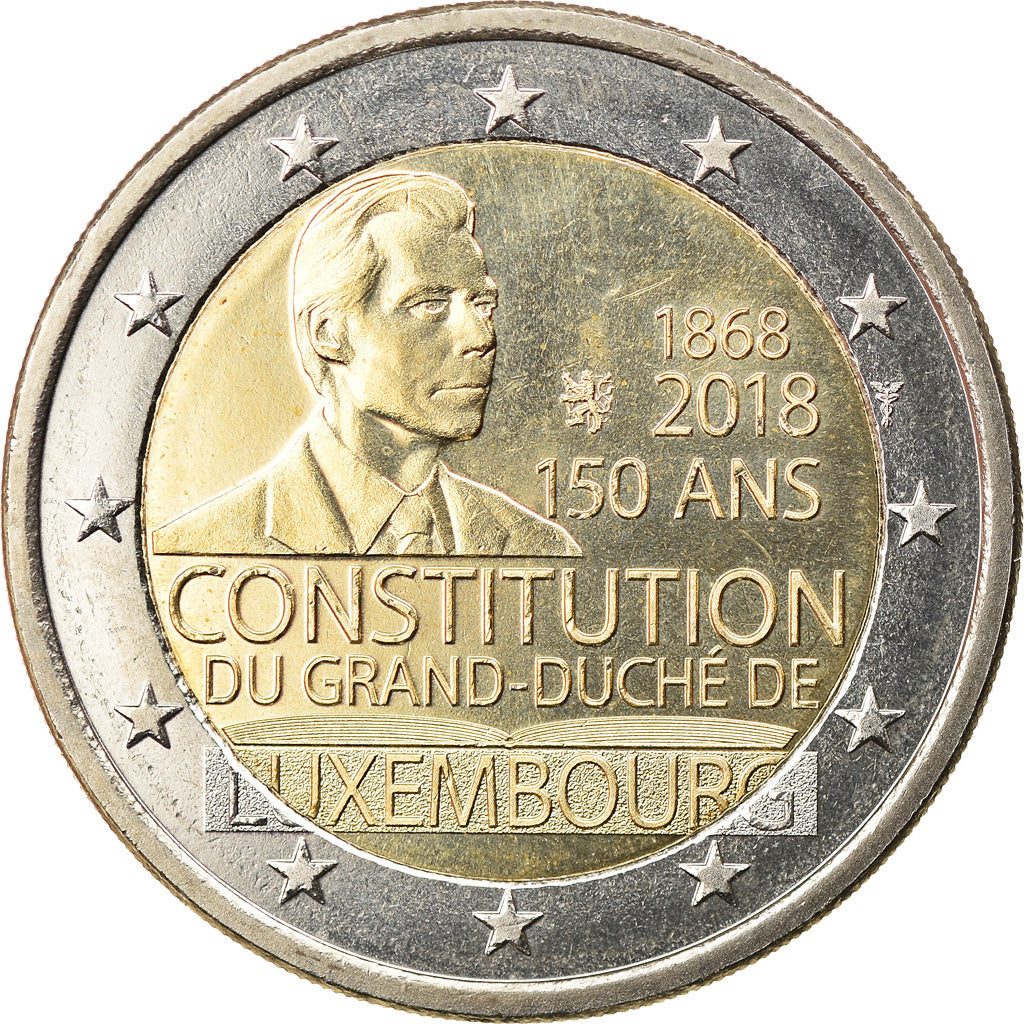 Luxemburgo, 2 Euro, 150 ans de la Constitution, 2018, Utrecht, MS(63)