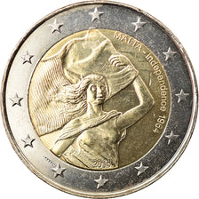 Malta, 2 Euro, 50 ans de l'indépendance, 2014, Paris, MS(63), Bi-Metallic