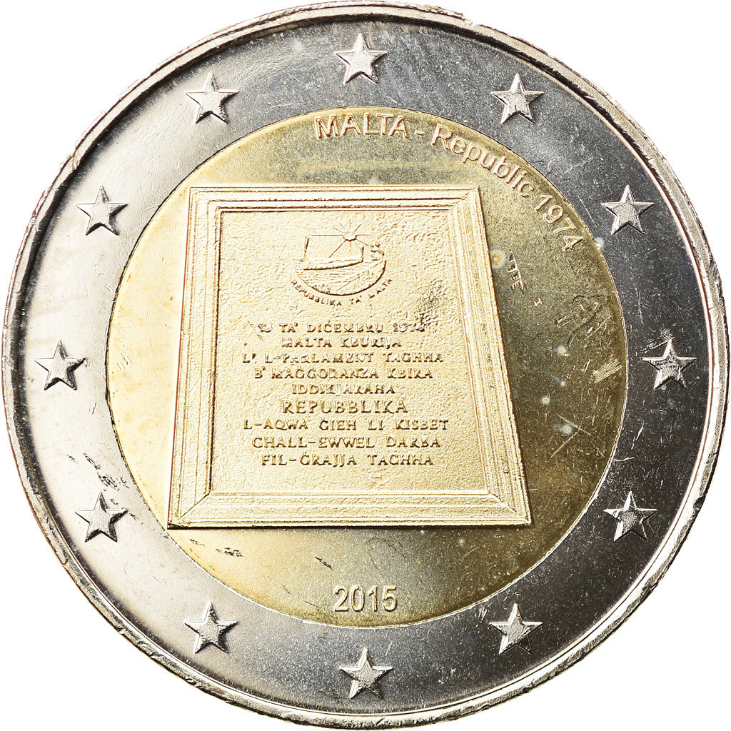 Malta, 2 Euro, Proclamation de la République 1974, 2015, Paris, SPL