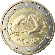 Malta, 2 Euro, L'amour, 2016, Paris, MS(63), Bi-Metallic