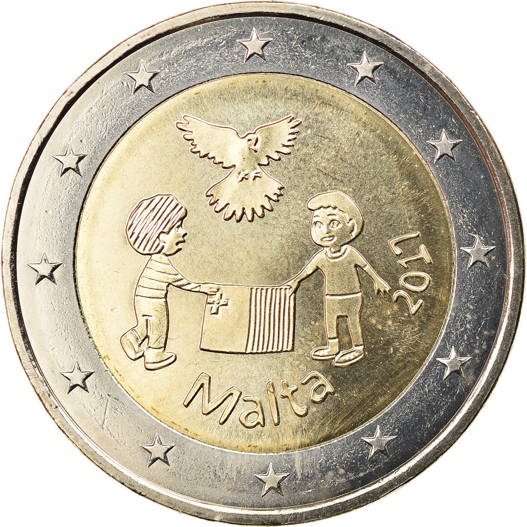 Malta, 2 Euro, La Paix, 2017, Paris, MS(63), Bi-Metallic