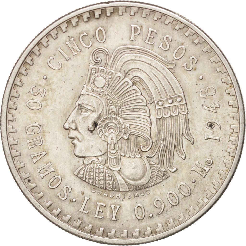 Messico, 5 Pesos, 1948, BB+, Argento, KM:465