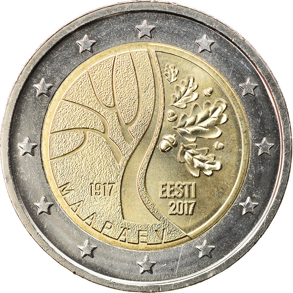 Estonia, 2 Euro, Le chemin de l'indépendance, 2017, Vantaa, MS(63), Bi-Metallic