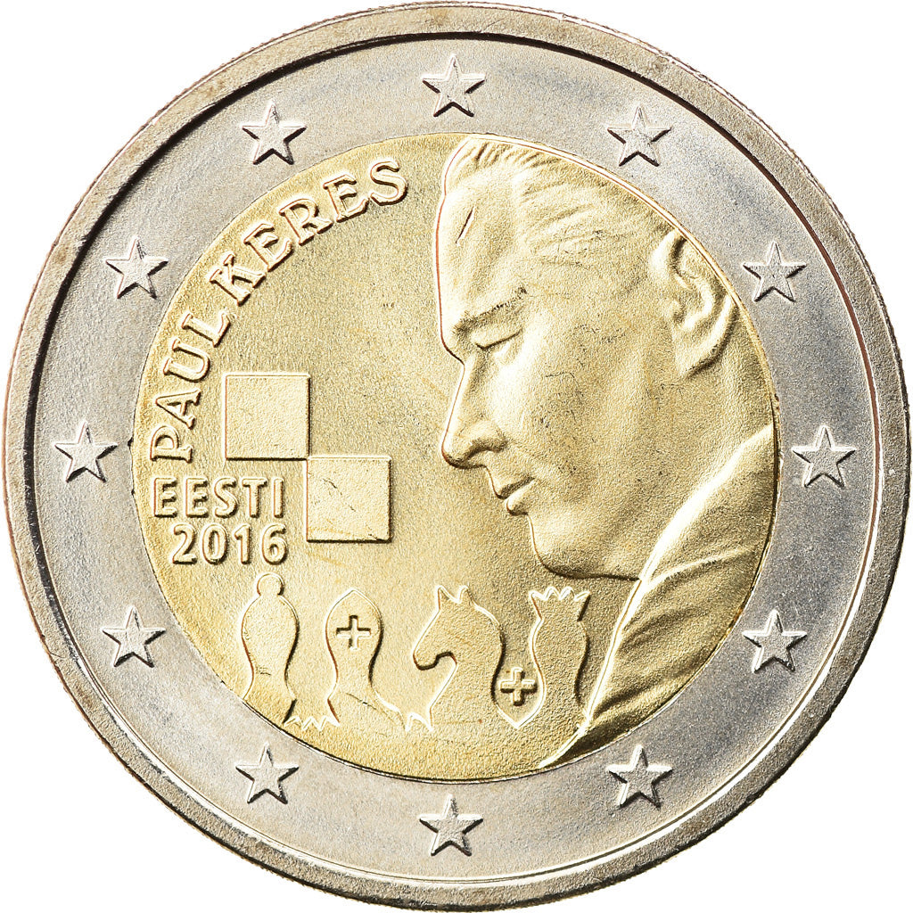 Estonia, 2 Euro, Paul Keres, 2016, Vantaa, MS(63), Bi-Metallic
