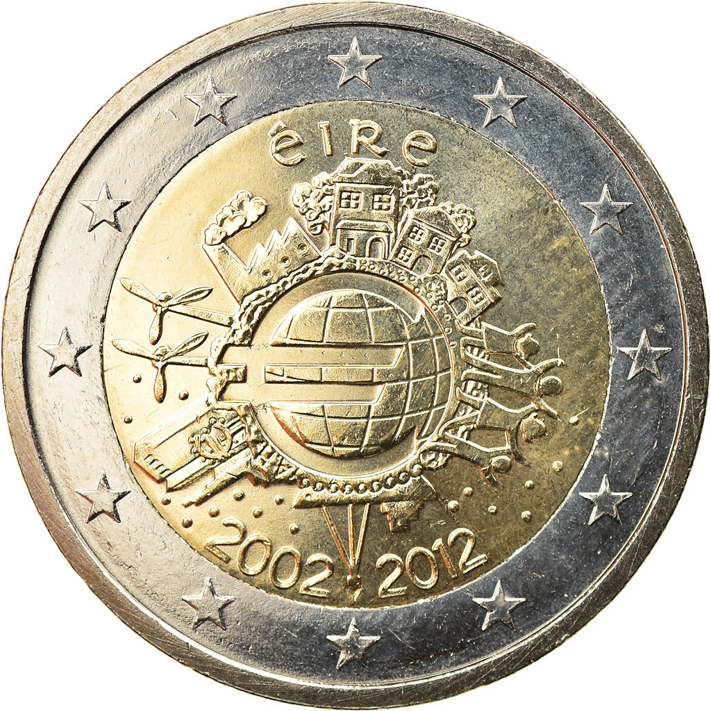 IRELAND REPUBLIC, 2 Euro, 10 ans de l'Euro, 2012, Sandyford, MS(63)