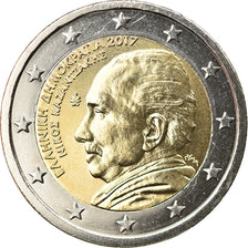 Greece, 2 Euro, Nikos Kazantzakis, 2017, Athens, MS(63), Bi-Metallic