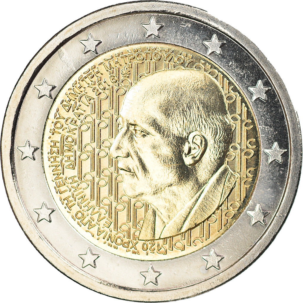 Griekenland, 2 Euro, Dimitri Mitropoulos, 2016, Athens, UNC-, Bi-Metallic