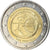 Grécia, 2 Euro, EMU, 2009, Athens, MS(63), Bimetálico, KM:227